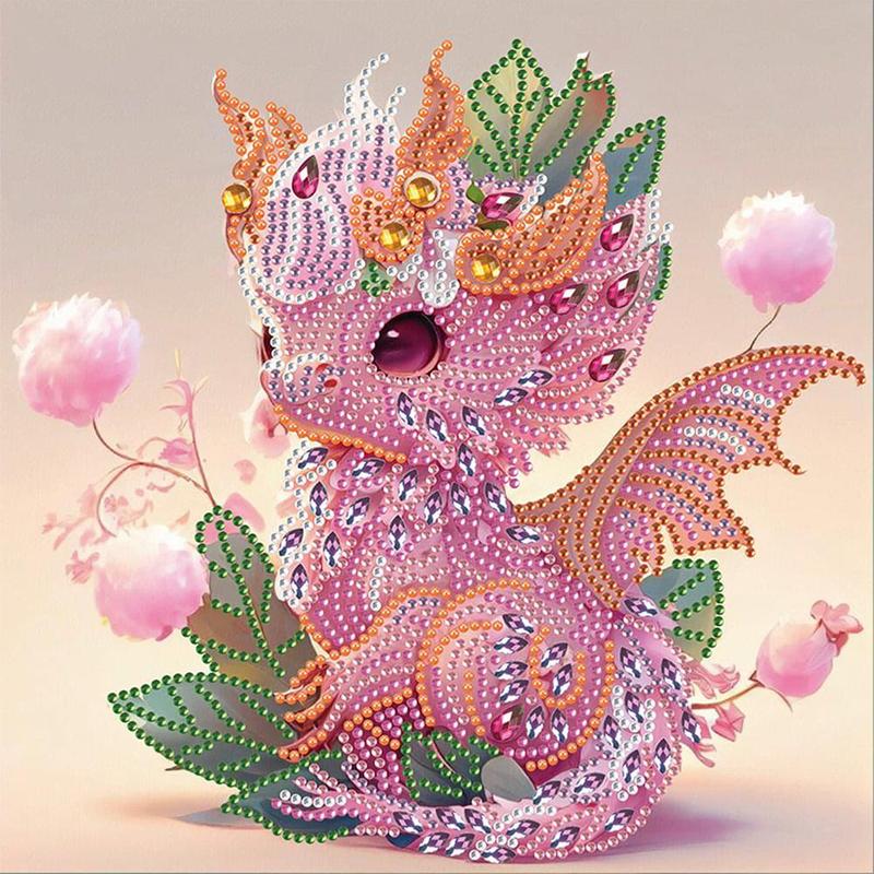 Cute Cartoon Dragon Design Painting Kit in Diamond, DIY Painting Kit for Beginners, Home Wall Art Decoration