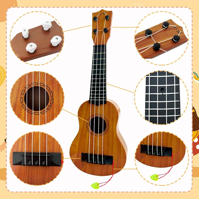 Kids Toy Ukulele Guitar,Classical 17inch 4 String Mini Children Guitar with Pick,Educational Musical Instrument Toy for Toddlers and Preschoolers