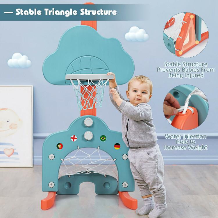 Costzon Kids Basketball Hoop, Child Sports Activity Center w  Adjustable Height Levels, Basketball Frame, for Indoor Outdoor