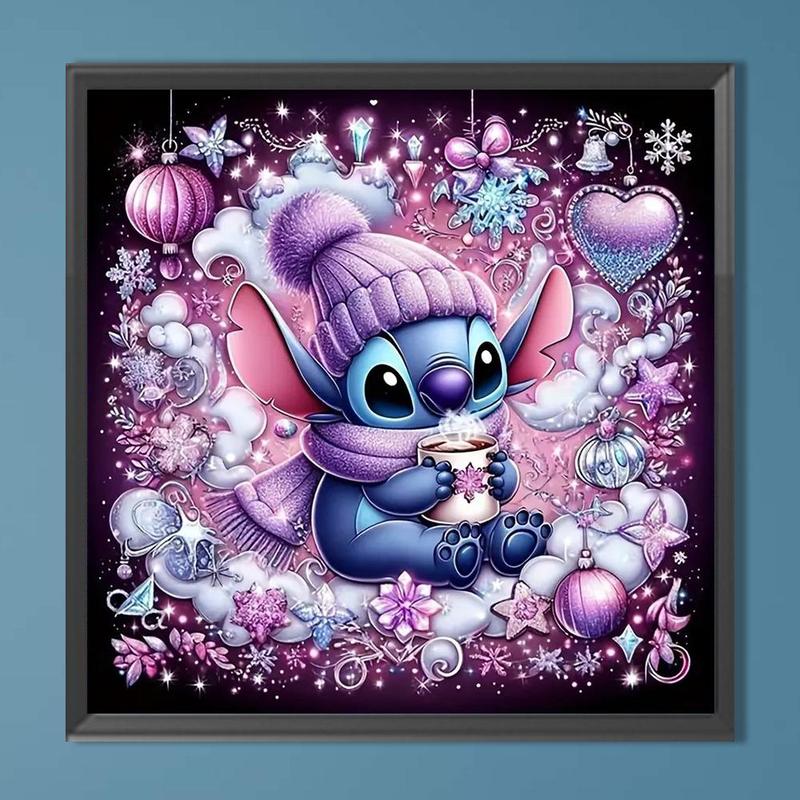 Stitch Pattern DIY Diamond Arts Colorful Painting Kit without Frame, DIY 5D Diamond Arts Colorful Painting for Bedroom Wall Decor