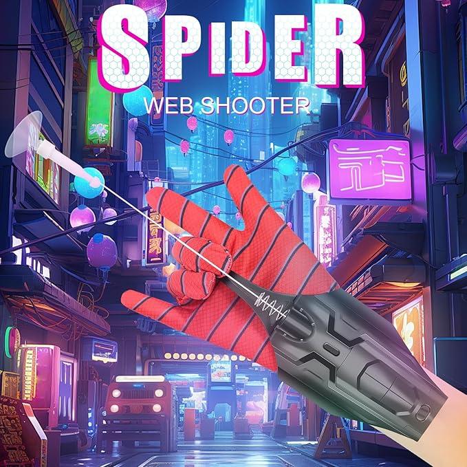 Spider Web Shooter 2.0 - Upgrade Web Launcher String Shooters Toy - Cool Superhero Role-Play Props - includes Gloves and Accessories ,Funny Novelty and Gag Toys for Adults