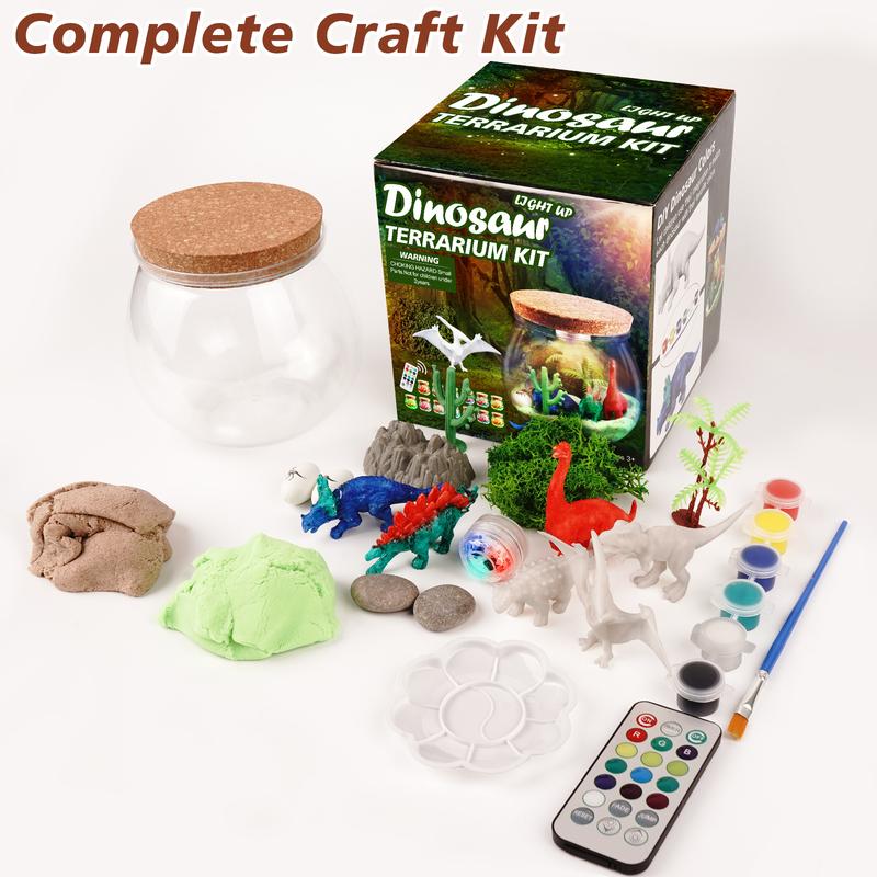 Holiday Gifts - Dinosaur Zoo Set with Painting, DIY Dinosaur Zoo Set, Birthday Gifts for Kids, Christmas Halloween Holiday Gifts Craft Sets