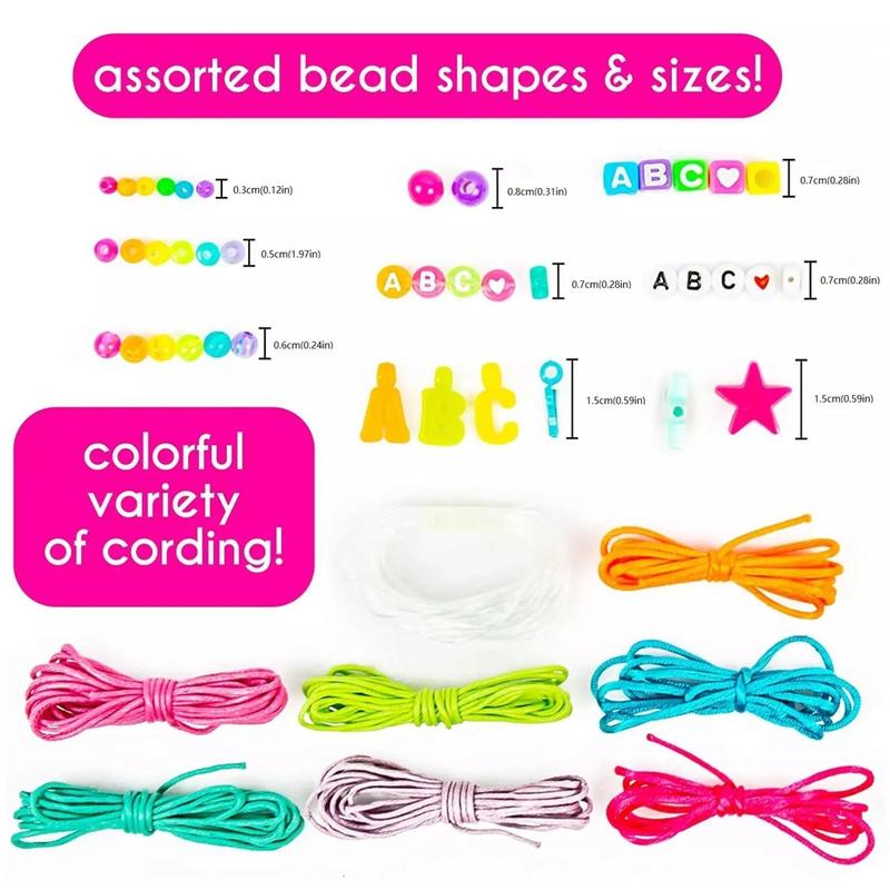 DIY Beading Kit, 1 Box Colorful Letter Beads & Thread & Accessories, Jewelry Making Supplies for Bracelet & Necklace Making