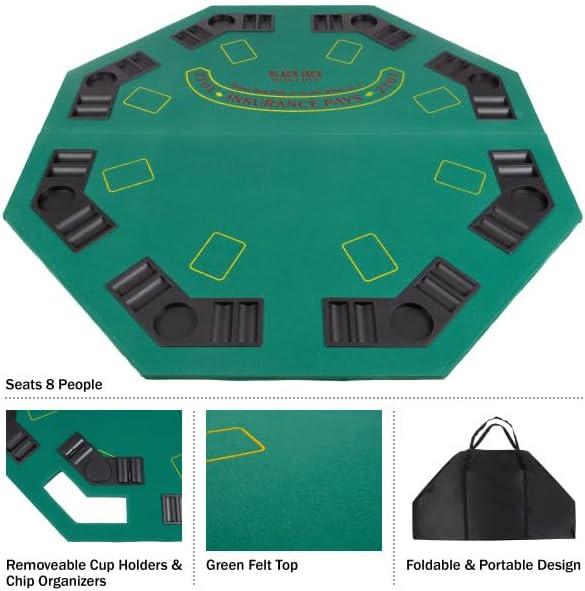 Poker Deluxe Poker & Blackjack Table Top w Case Green