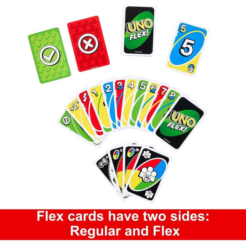 UNO Flex Card Game for Family Night Where Cards Change Color When Flexed in Collectible Tin Box