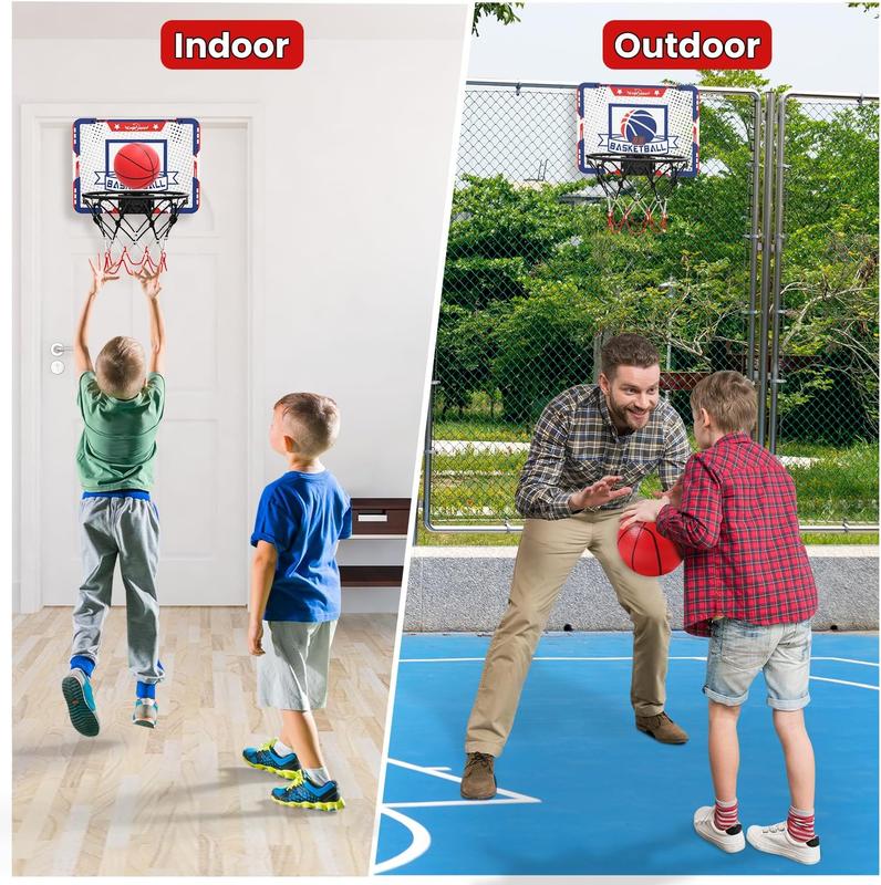 Basketball Hoop Indoor, 4 Balls Basketball with Electronic Scoreboard Suction Cup, Door Room Wall Mounted Mini Basketball Hoop Goal Toy Gift.