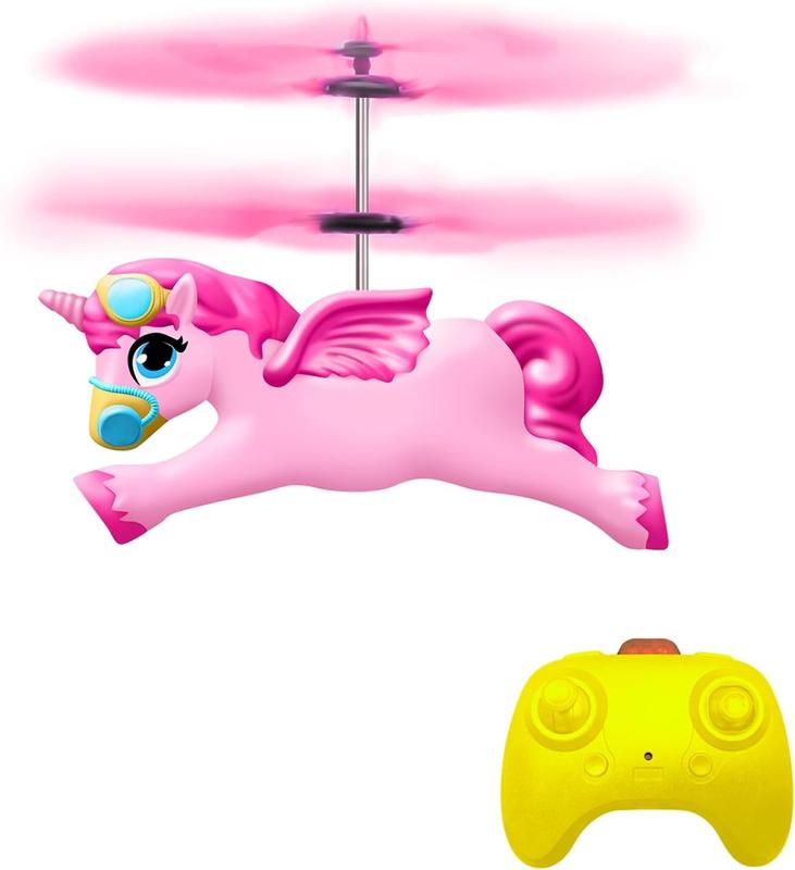 Remote Control Unicorn Helicopter, Flying Unicorn Toys for Girls Age 6 7 8 9 Teens Gift, 2 Channel Rc Drone Flying Unicorn Fairy with LED Light for Kids Indoor Play, Easy to Forward, Turn Left Right