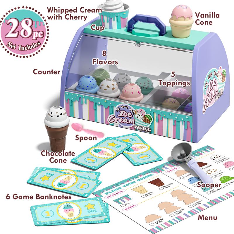 Lehoo Castle Ice Cream Toys for kids, Ice Cream Play Set for Kids, Play Ice Cream Counter Shop, Kitchen Accessories For Kids, Pretend Play, Sweet Treats Ice Cream Parlour