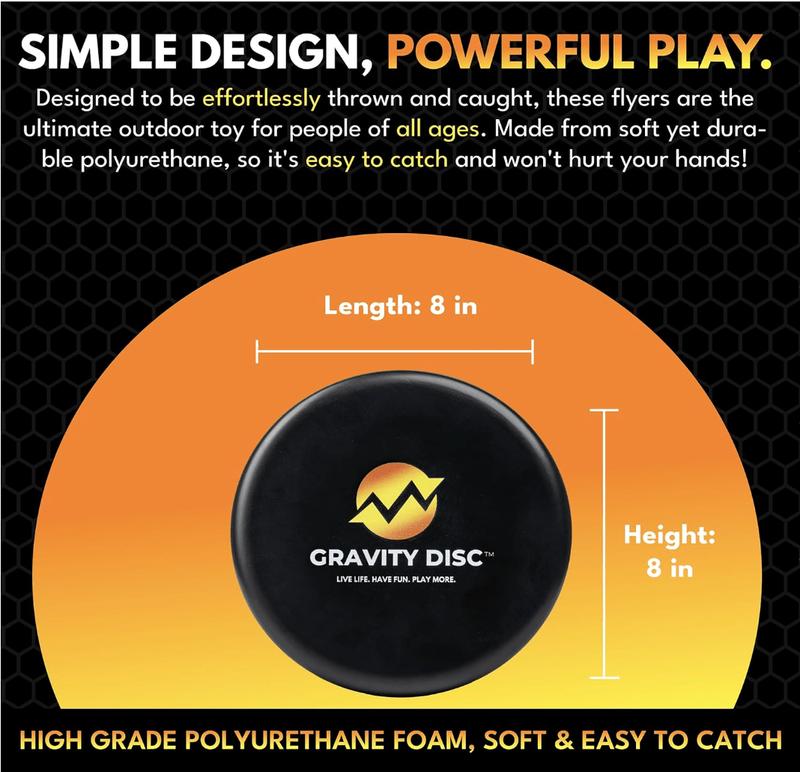 Gravity Disc™ - Foam Flyer Frisbees | Safe and Lightweight Toy for Indoor and Outdoor Play