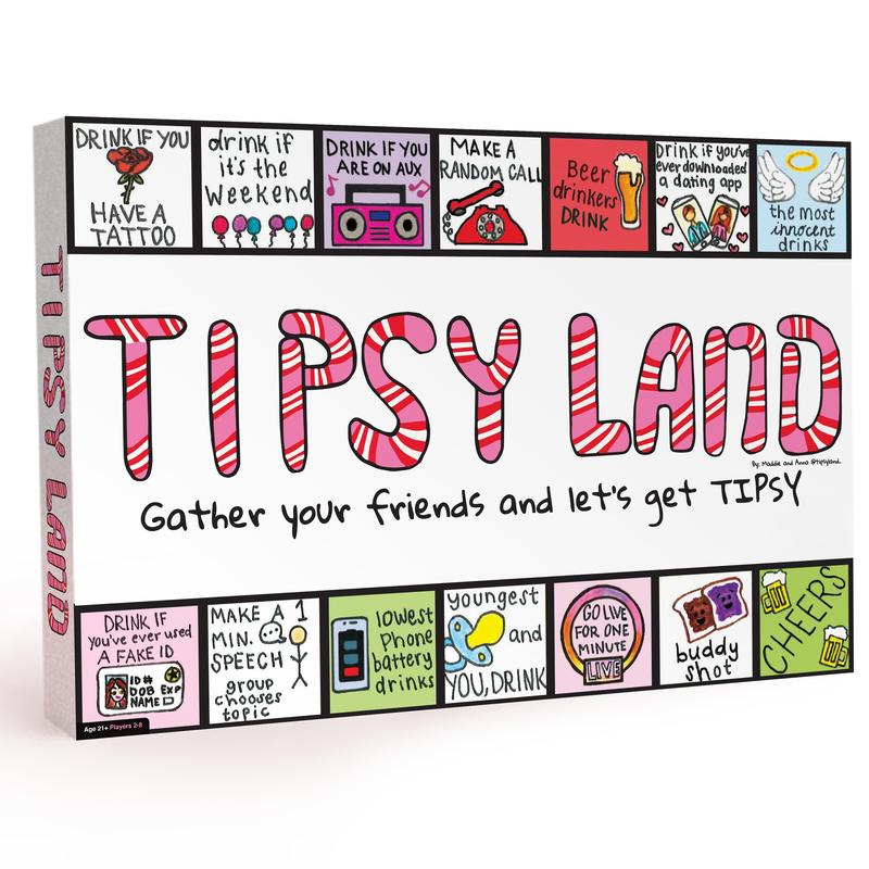 Tipsy Land Party Board Game - Fun Adult Drinking Game – Perfect for Girl's Night, Bachelorette Party - Created by Two Women from Texas