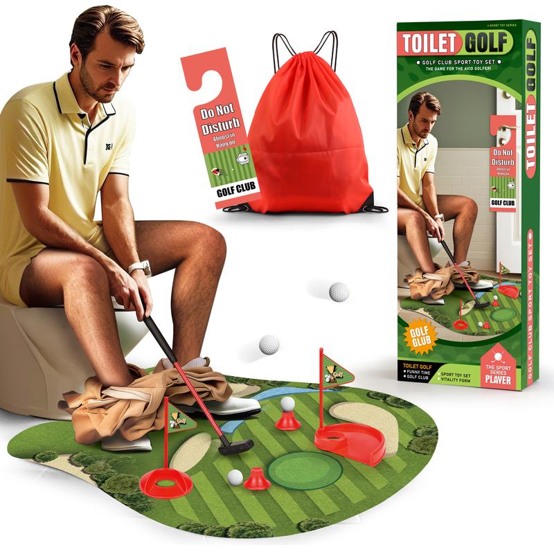 Kaelinda Toilet Golf Game - Funny Gifts for Men, Golf Gifts for Men, Funny White Elephant Gifts for Adults, Bathroom Golf Gag Gifts for Adults, Cool Dad Gifts for Husband Birthday Gifts