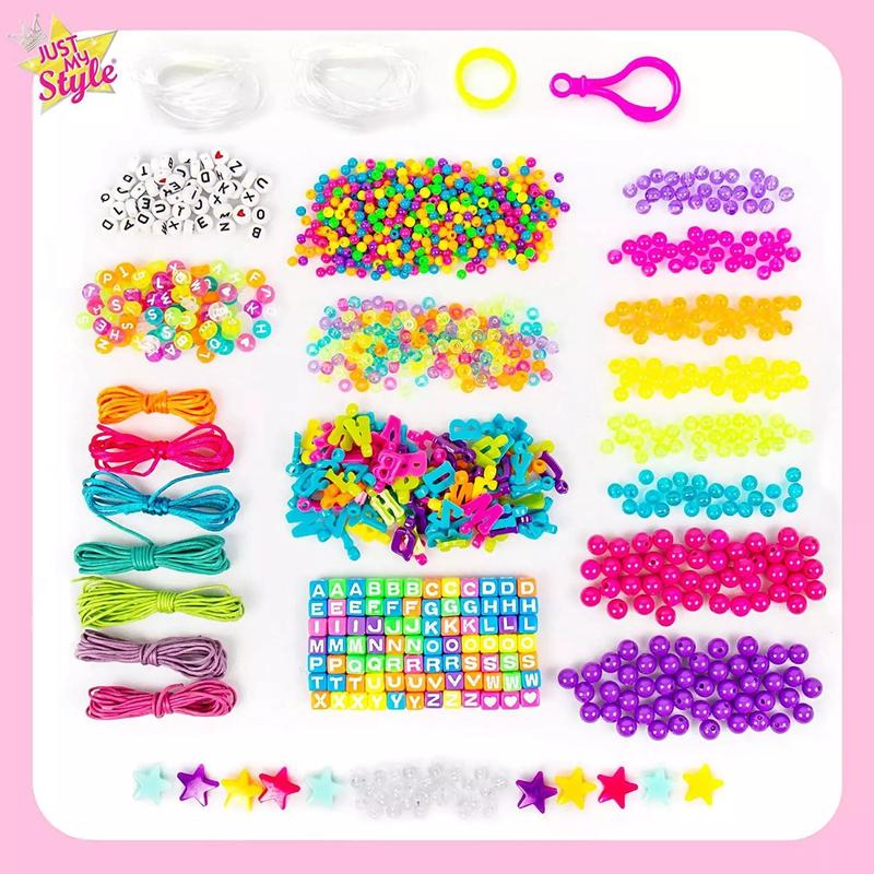 DIY Beading Kit, 1 Box Colorful Letter Beads & Thread & Accessories, Jewelry Making Supplies for Bracelet & Necklace Making