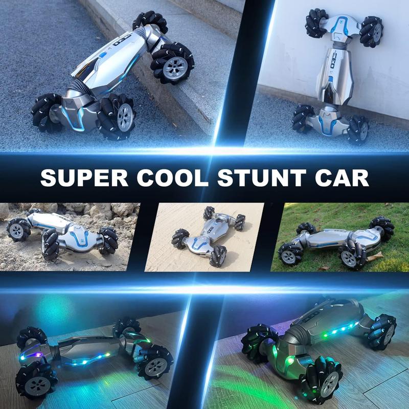 1:10 Scale Gesture Sensing Rc Stunt Car, 4WD Remote Control Hand Controlled Transform , Double Sided Vehicle 360? Spins with Lights Music, All Terrains Monster Truck for Boys Kids