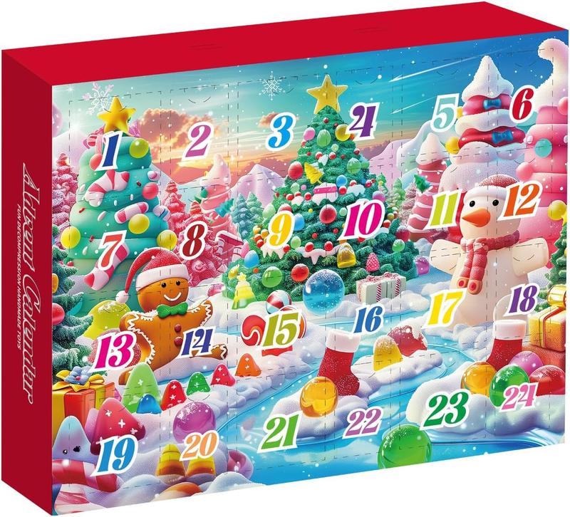 Slime Advent Calendar 2024 Butter DIY Kit Christmas Gifts 24 Days Christmas Countdown Calendar Party Favors for Kids Stress Relief Toys Thanksgiving