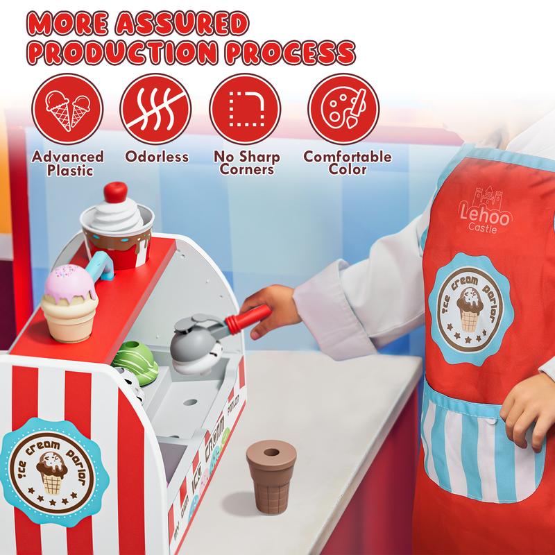 Lehoo Castle Ice Cream Toys for kids, Ice Cream Play Set for Kids, Play Ice Cream Counter Shop, Kitchen Accessories For Kids, Pretend Play, Sweet Treats Ice Cream Parlour