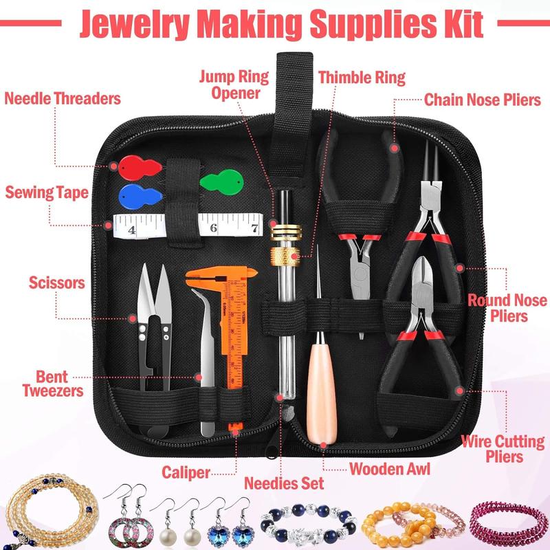 845 Pieces Wire Wrapping For Jewelry Making, Repair and Beading Supplies Kit with Craft Ring Wire, Tools, Pliers and Jewelry Findings