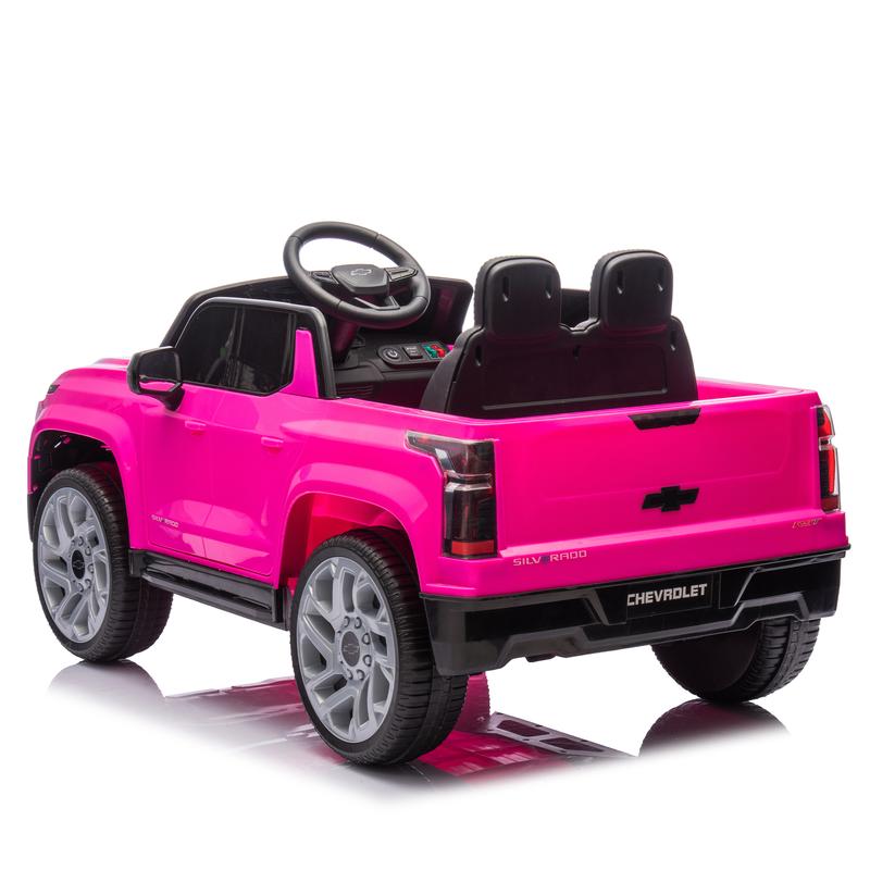 Pink Blue Black Red 24V Kids Ride on Car W Parents Control,Licensed Silverado,Four-wheel suspension,LED Lights,Bluetooth,music,USB,MP3,Power display,speeds 2.49-3.73MPH For kids aged 2-5,Christmas Gift