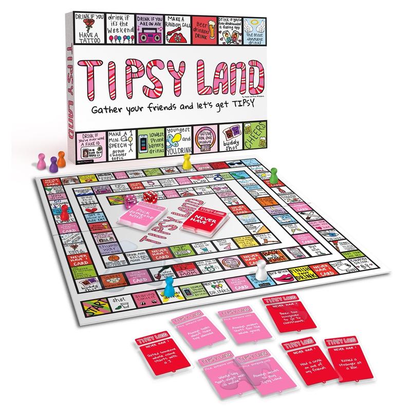 Tipsy Land Party Board Game - Fun Adult Drinking Game – Perfect for Girl's Night, Bachelorette Party - Created by Two Women from Texas