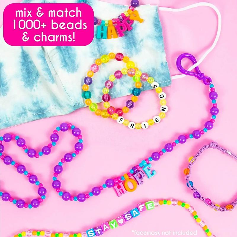 DIY Beading Kit, 1 Box Colorful Letter Beads & Thread & Accessories, Jewelry Making Supplies for Bracelet & Necklace Making