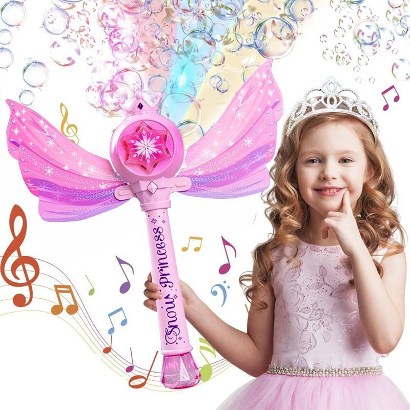 Fairy Bubble Stick with LED Lights & Music Mode, Bubble Blower Outdoor Toy, Creative Birthday and Holiday Gift Options