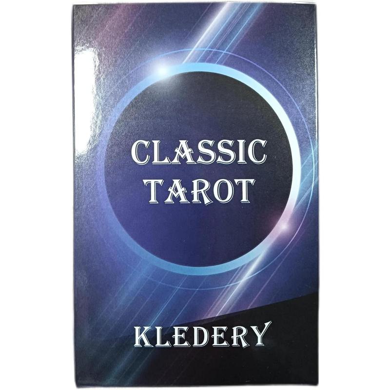 Tarot Cards for Beginners, Classic Tarot Cards with Meanings on Them, Durable Tarot Cards with Guide Book for Beginners (Black)