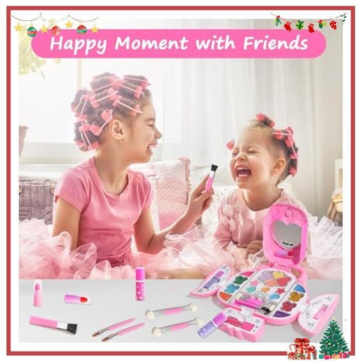 Topsolid Kids Makeup Kit for Girl, Real Washable Makeup for Kids with Mirror, Kids Makeup Sets for Girls 5-8, Princess Toys Cosmetic Set, Christmas & Birthday Gifts Toys for 3 4 5 6 7 8 Year Old Girls