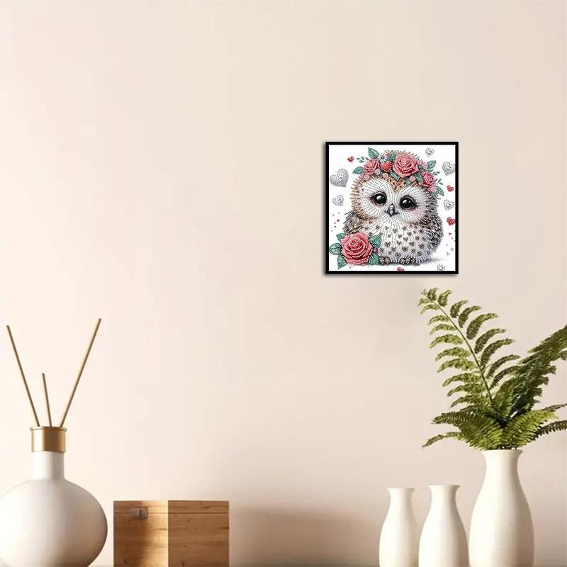 Owl Pattern Diamond Arts Colorful Painting Kit without Frame, 5D Animals Diamond Arts Crafts, DIY Home Wall Decorations