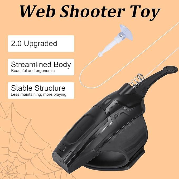 Spider Web Shooter 2.0 - Upgrade Web Launcher String Shooters Toy - Cool Superhero Role-Play Props - includes Gloves and Accessories ,Funny Novelty and Gag Toys for Adults