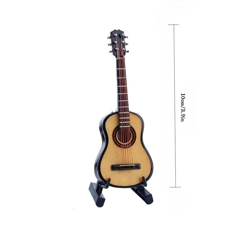 Guitar Model with Stand & Case Toys for Adults, Wooden Mini Guitar Toy for Boys & Girls, Music Guitar Model for Home Decoration