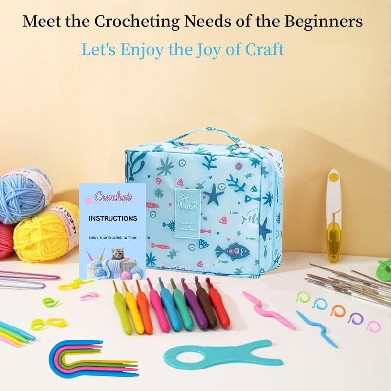 65 count Crochet Kit for Beginners,Crochet Kit for Beginners Adults,Crochet Beginners Kit with 8 Colors Crochet Yarn and Crocheting Accessories Set,Crochet Starter Kit for Beginners