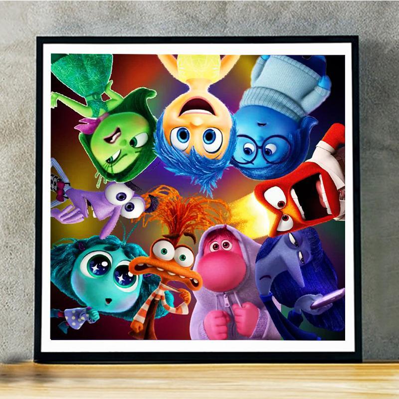 Cartoon Characters Pattern DIY Diamond Arts Colorful Painting Kit without Frame, 1 Set DIY 5D Diamond Arts Colorful Painting for Bedroom Home Wall Decor