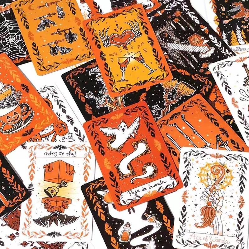 Halloween Themed Tarot Card Game, 1 Box Creative Party Game Card, Party Prop for Halloween Party Graduation Ceremony, Boyfriend Gifts, Gifts for Girlfriend