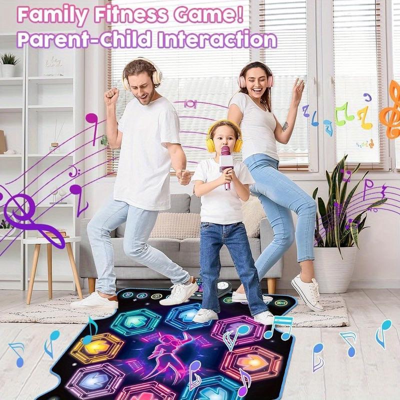 VATOS Dance Mat Toys for Kids - Electronic Dance Pad Music Toy with 8 LED Keys for Kids Ages 4-8, Sensory Outdoor Games Party Favors, Cool Birthday Gifts for 3-12+ Year Old Girls Boys Teens