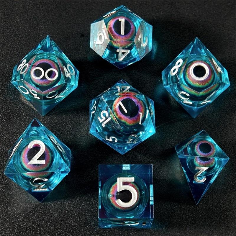 Dice Set, 7 Counts set Clear Resin Dice, Polyhedral & RPG Dice, Game Dice for D&D and Fantasy Games, Perfect Gift for D&D Enthusiasts