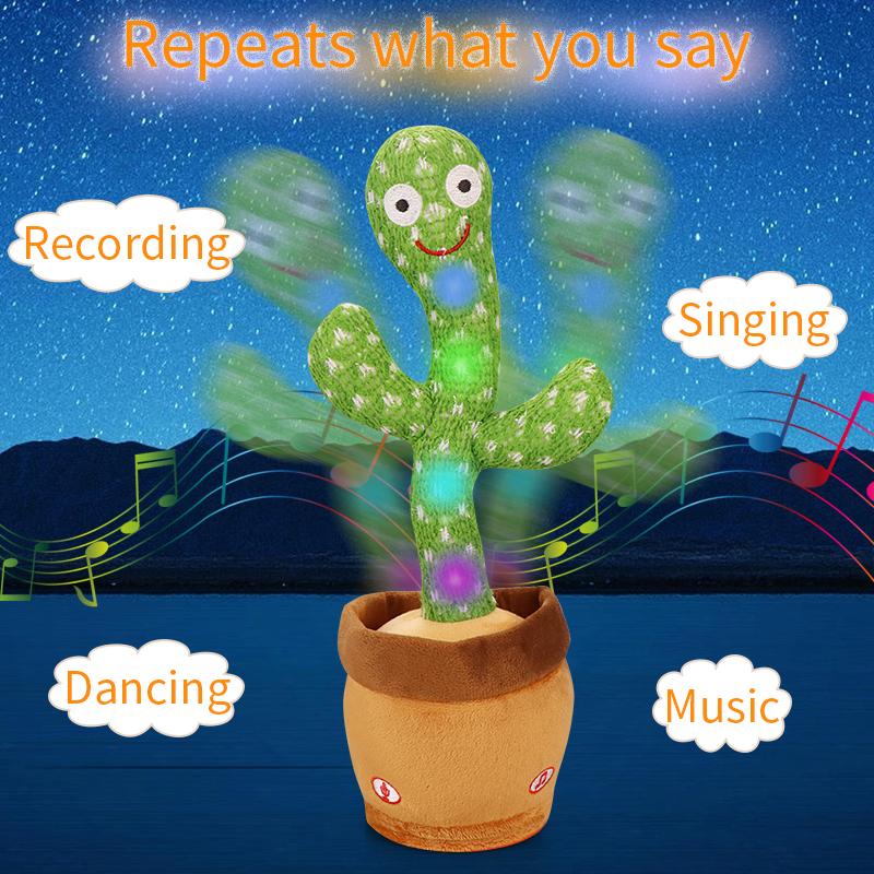 MIAODAM NFL 2024 Talking Cactus Toy for Dog and Cat, Dancing Singing Toy, Repeats & Recording, Birthday Day Gift, Prank Toy, Tricky Toy A4