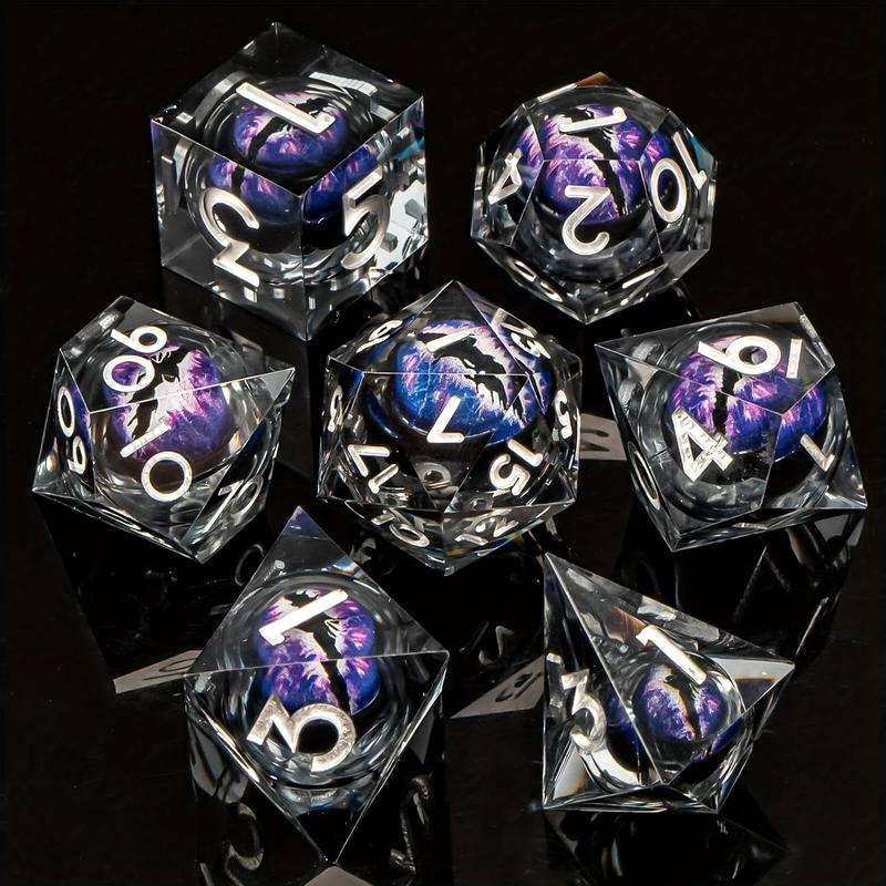 Dice Set, 7 Counts set Clear Resin Dice, Polyhedral & RPG Dice, Game Dice for D&D and Fantasy Games, Perfect Gift for D&D Enthusiasts