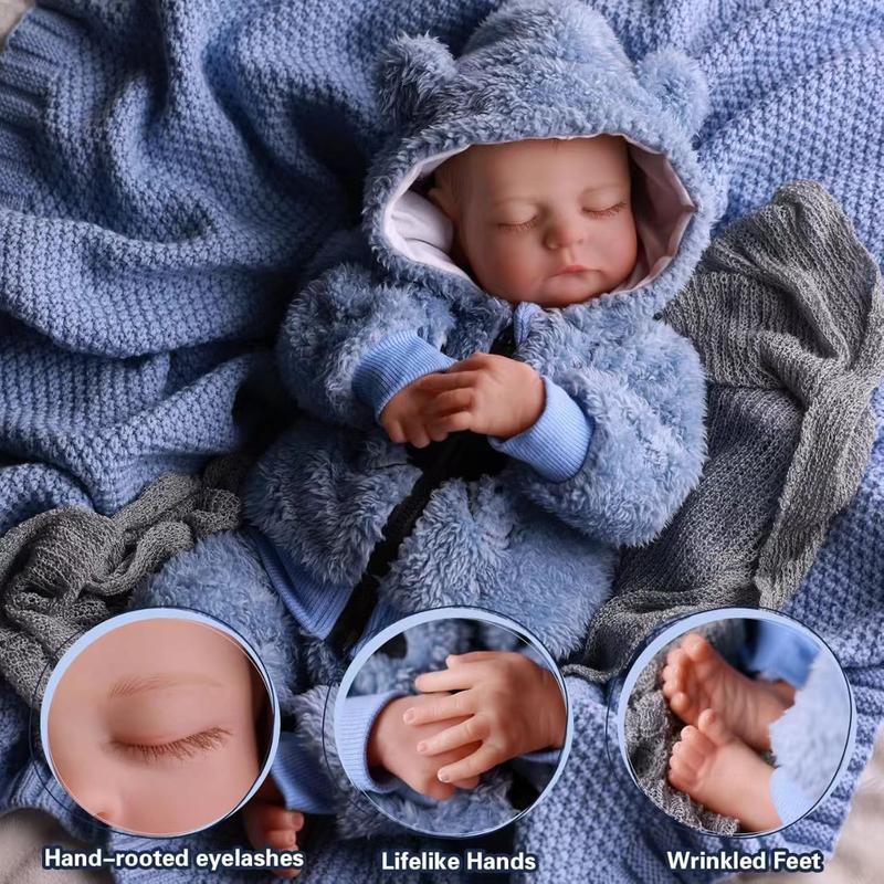 BABESIDE Reborn Realistic Baby Doll Boy - 20-Inch Soft Body Lifelike Newborn Baby Dolls with Cute Blue Clothes for Kids Age 3+ & Collection