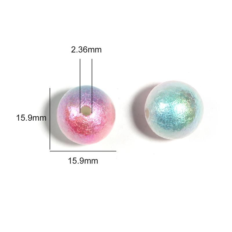 Qty 100 Acrylic 16mm UV plated high-brightness two-color wrinkle beads diy loose beads mobile phone chain jewelry accessories