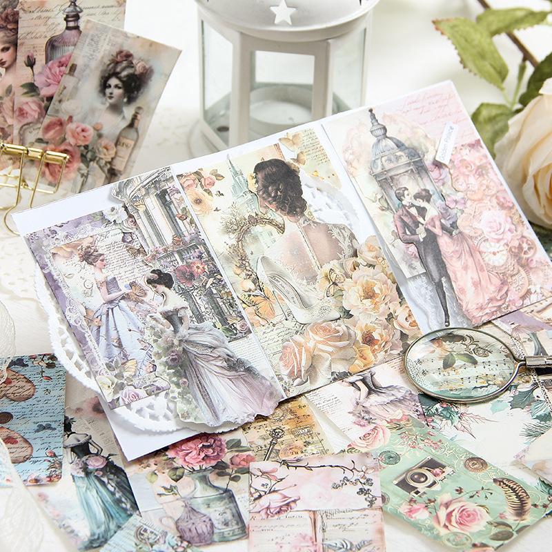 Vintage Dance Theme Material Paper (50pcs bag), Scrapbooking Paper, DIY Decorative Paper for Scrapbooking & Journal Making