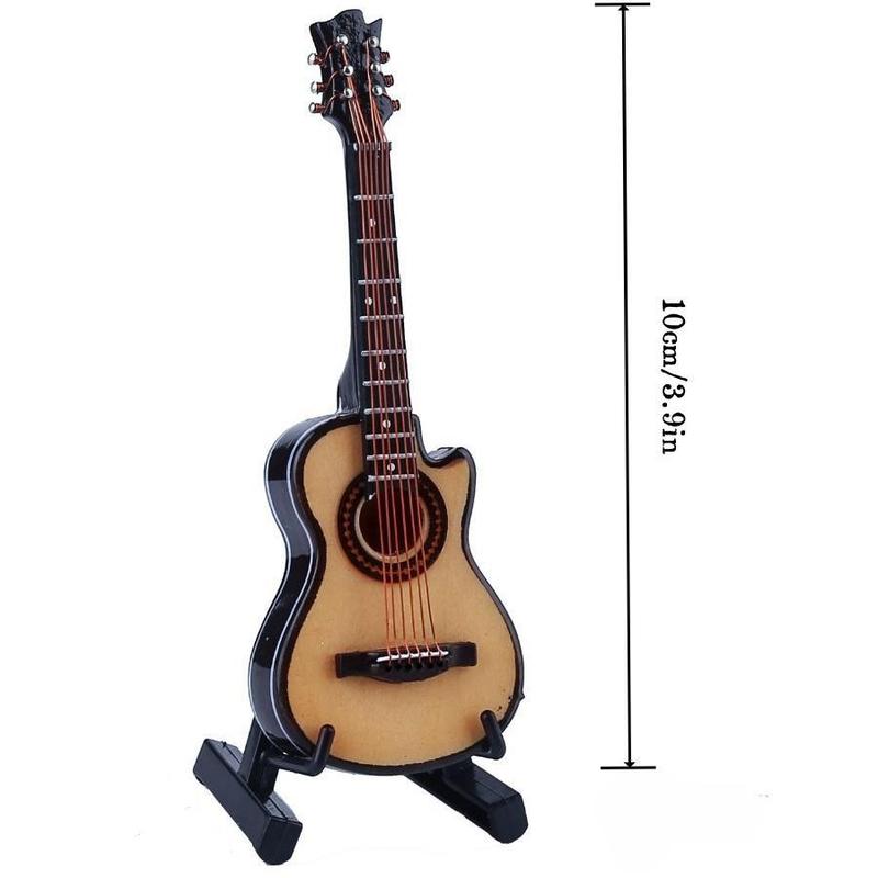 Guitar Model with Stand & Case Toys for Adults, Wooden Mini Guitar Toy for Boys & Girls, Music Guitar Model for Home Decoration