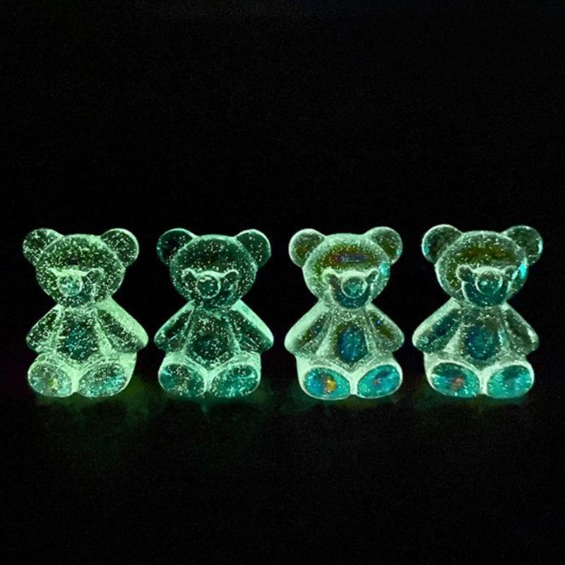 Luminous Bear Design Resin Ornament, 30 50pcs Cute Bear Decoration, DIY Decorative Accessories for Fish Tank & Car & Room