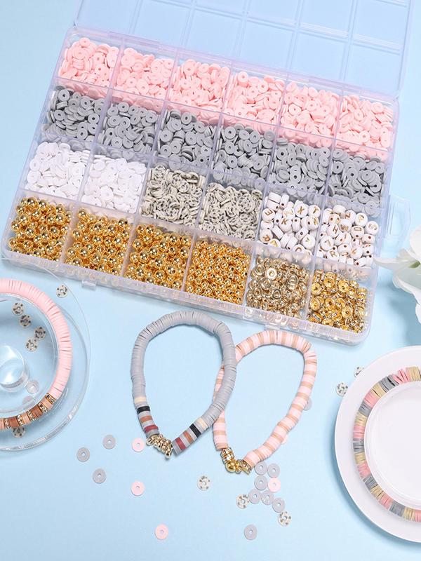 Random Color Clay Letter Bead (1 Box), Boho Style Letter Bead for Women & Girls, Simple Style Diy Jewelry Making Supplies for Bracelet Necklace Making