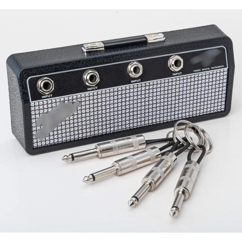 [Men Gifts]Fender Jack Rack- guitar amp key holder,includes 4 guitar plug keychains and 1 wall mounting kit.Quick and easy installation.