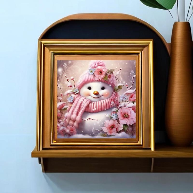 Christmas Snowman Pattern Acrylic DIY Diamond Arts Colorful Painting Kit without Frame, DIY 5D Painting Kit, Wall Art Decor