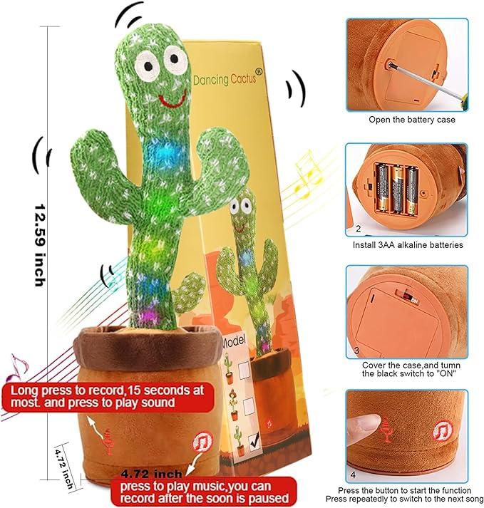 Dancing Cactus Toy, Talking Singing cactus Toys, Repeats & Recording What You Say, interactive toy,christmas 2024 ornament