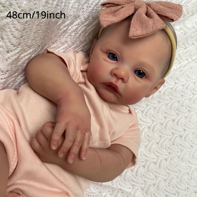 reborn babydoll,48cm Realistic Reborn Doll - Soft Silicone Newborn Baby,Alive 19 Inches Size, Ideal Birthday Toy for Child and Christmas Gift