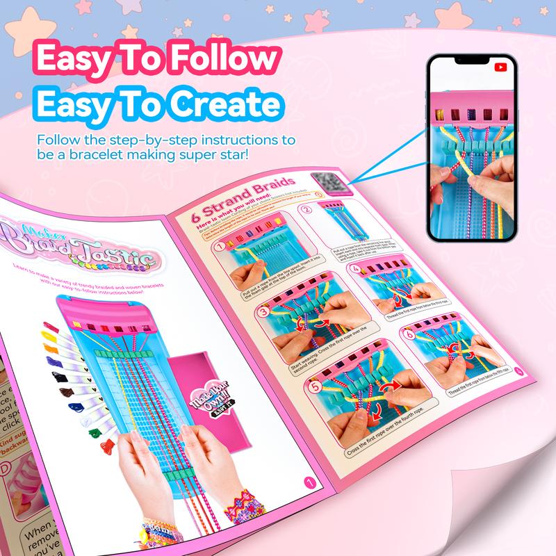 Friendship Bracelet Making Kit for Girls, 7 8 9 10 11 12 Years Old Girl Birthday Gifts, Jewelry DIY Crafts for Girls 8-12, Popular Style Crafts String Maker Tool Handmade Kids Toys