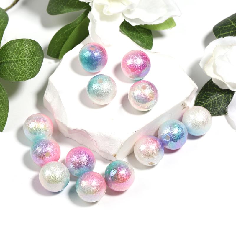 Qty 100 Acrylic 16mm UV plated high-brightness two-color wrinkle beads diy loose beads mobile phone chain jewelry accessories