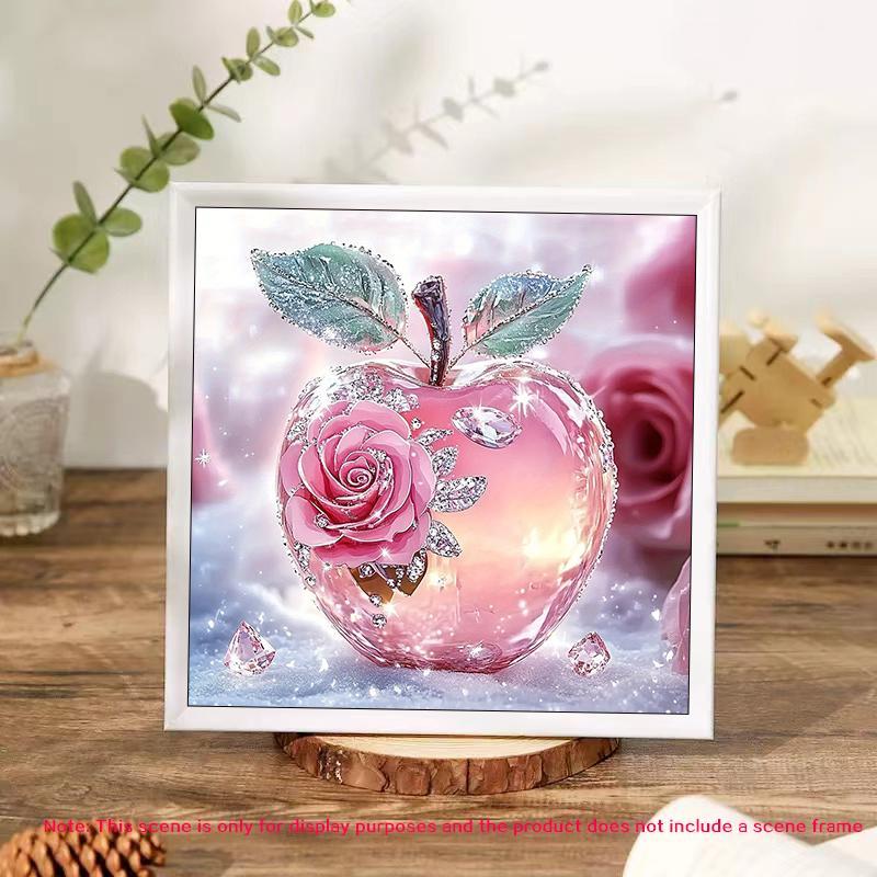 Apple Shaped DIY Diamond Arts Colorful Painting Kit without Frame, 5D Diamond Arts Colorful Painting Kit, Wall Art Decor for Home Living Room Bedroom, Christmas Gift