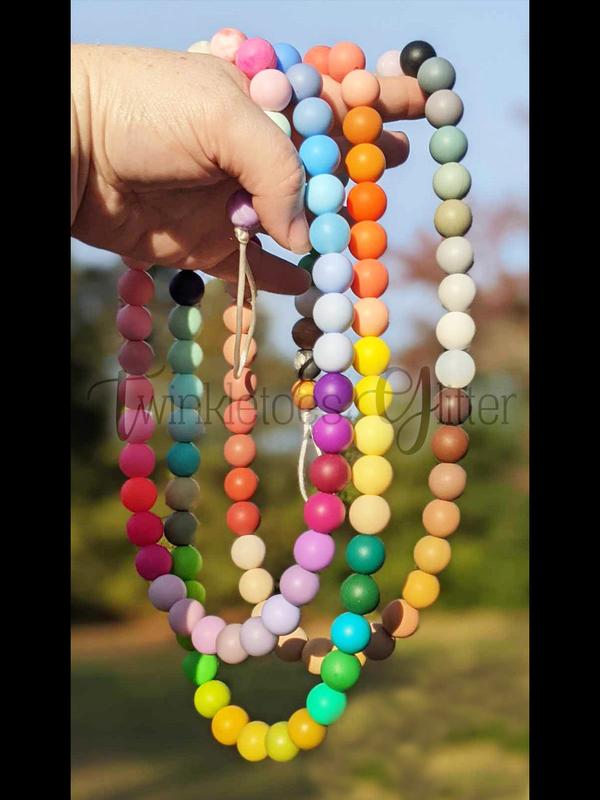 15mm Round Silicone Beads ~ Pearl White ~ For Making Wristlets, Pens, Keychains, Bag Tags and More